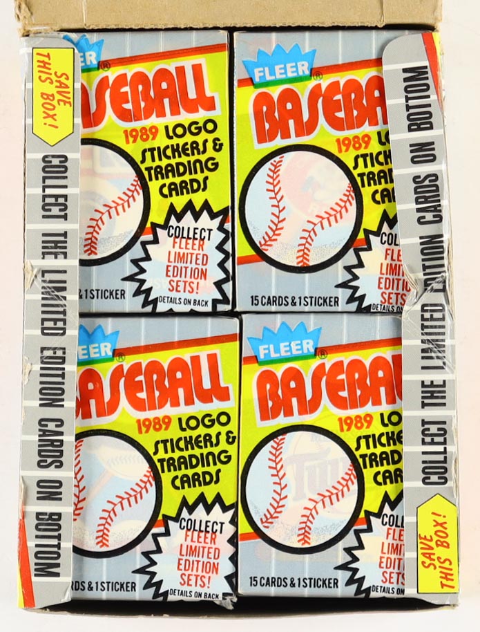 1989 Fleer Baseball Wax Box With (36) Packs at PristineAuction.com 1989 Fleer Baseball Wax Box With (36) Packs at PristineAuction.com