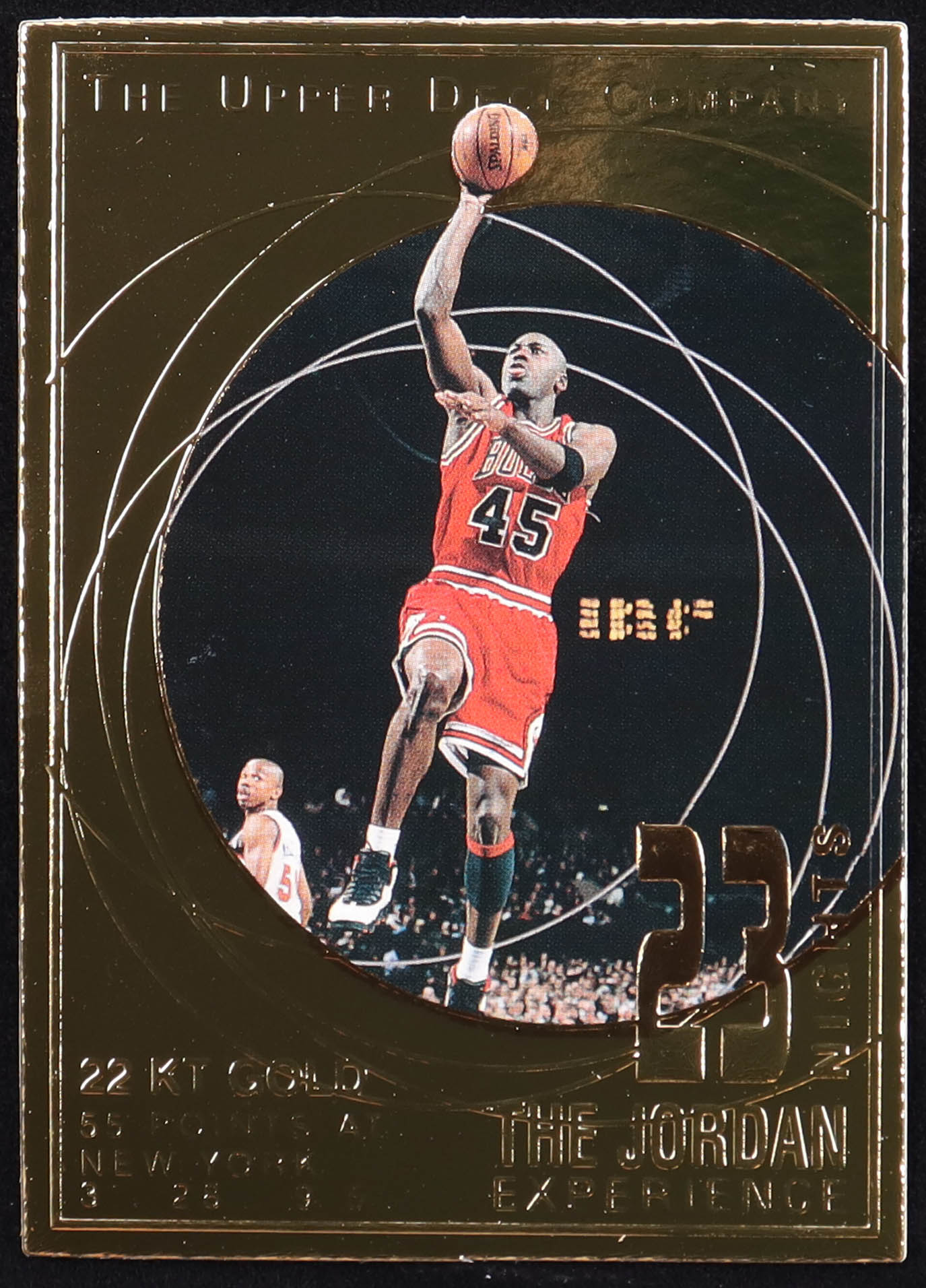 Michael Jordan 1997 Upper Deck The Jordan Experience 23 Nights 22KT Gold Card #/23,000 at PristineAuction.com Michael Jordan 1997 Upper Deck The Jordan Experience 23 Nights 22KT Gold Card #/23,000 at PristineAuction.com