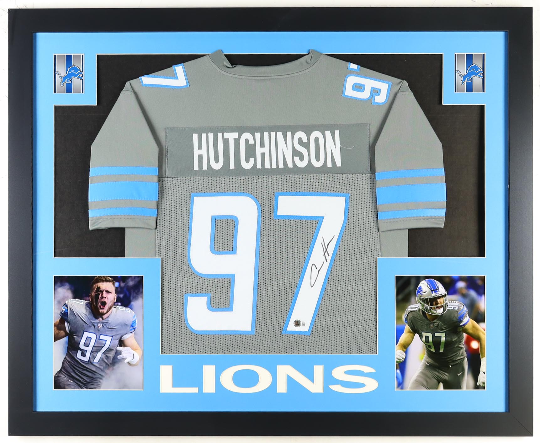 Aidan Hutchinson Signed Custom Framed Jersey Display (Beckett) at PristineAuction.com Aidan Hutchinson Signed Custom Framed Jersey Display (Beckett) at PristineAuction.com