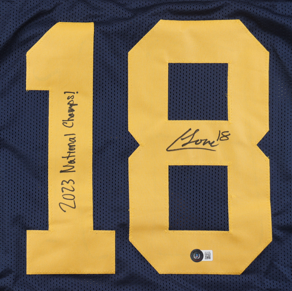 Colston Loveland Signed Jersey Inscribed "2023 National Champs!" (Beckett) at PristineAuction.com Colston Loveland Signed Jersey Inscribed "2023 National Champs!" (Beckett) at PristineAuction.com