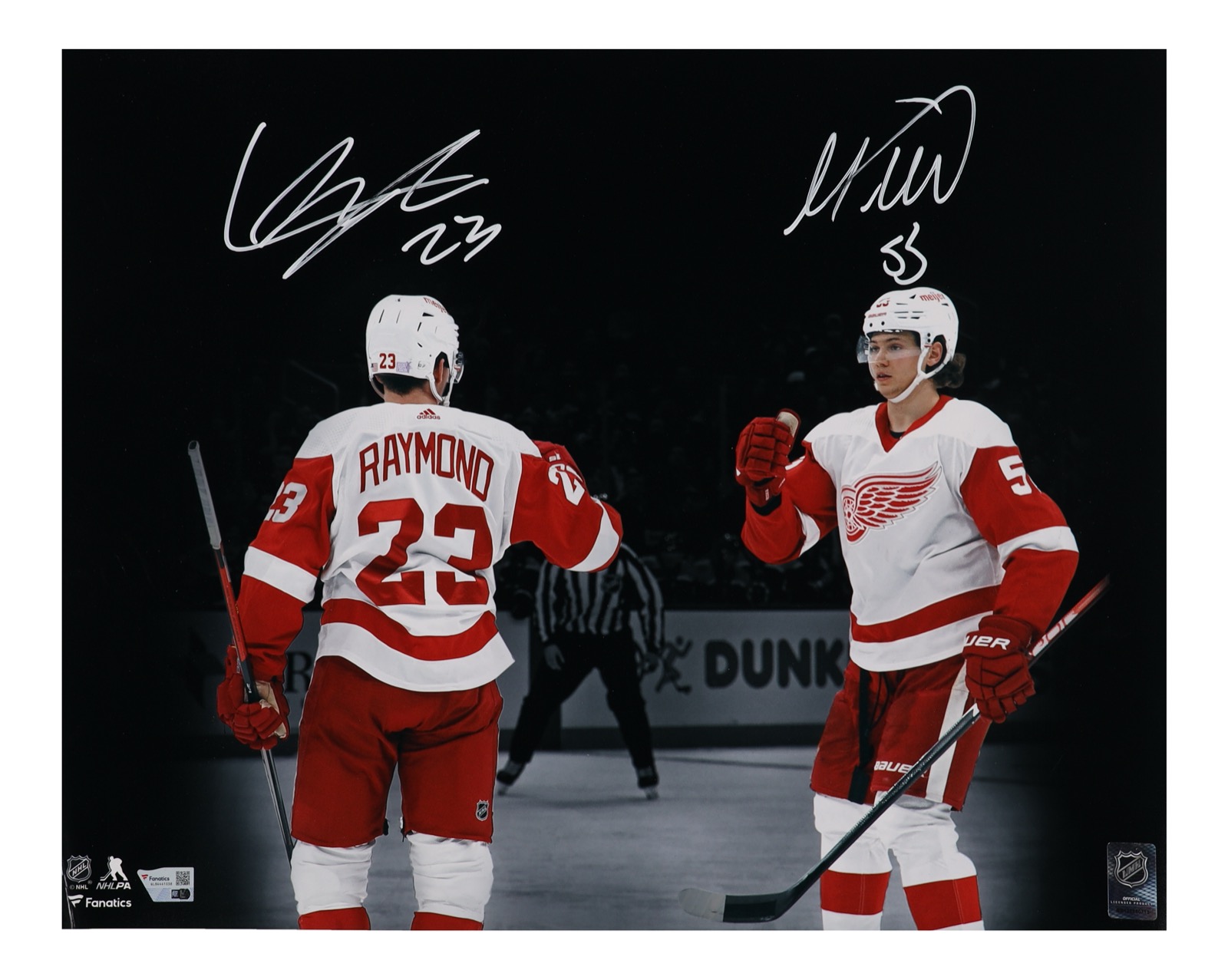 Moritz Seider & Lucas Raymond Signed Red Wings 16x20 Photo (Fanatics) at PristineAuction.com Moritz Seider & Lucas Raymond Signed Red Wings 16x20 Photo (Fanatics) at PristineAuction.com