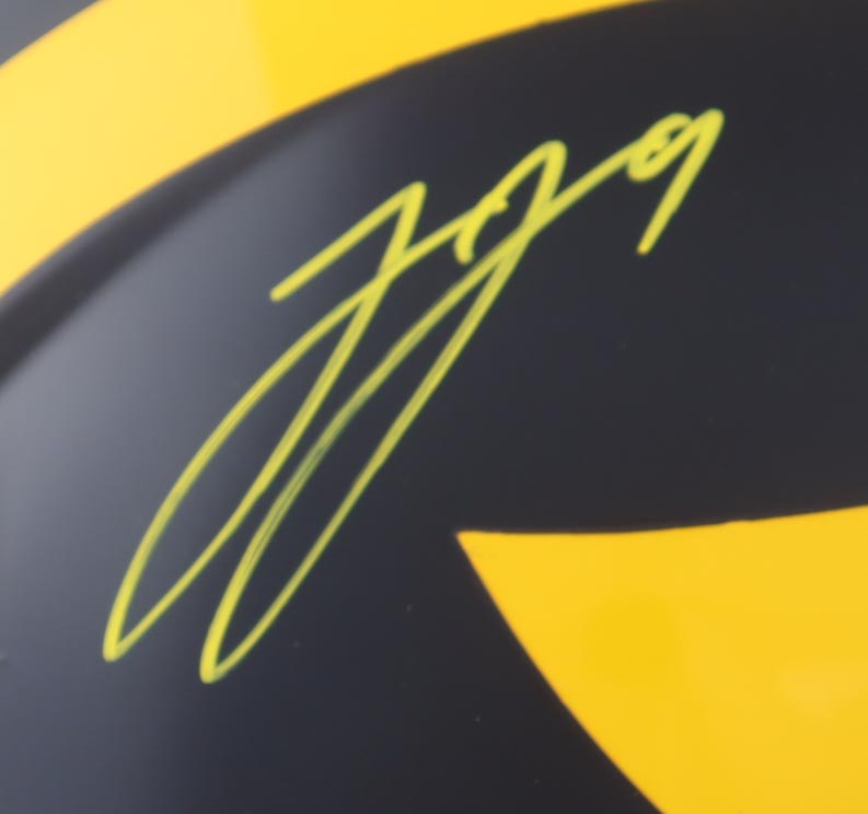 J. J. McCarthy Signed Michigan Wolverines Full-Size On-Field Authentic Speed Helmet (Beckett) at PristineAuction.com J. J. McCarthy Signed Michigan Wolverines Full-Size On-Field Authentic Speed Helmet (Beckett) at PristineAuction.com