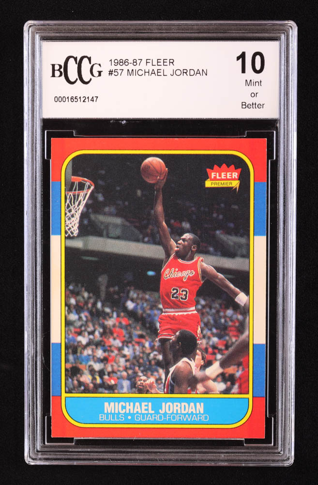 Michael Jordan 1986-87 Fleer #57 RC (BCCG 10) at PristineAuction.com Michael Jordan 1986-87 Fleer #57 RC (BCCG 10) at PristineAuction.com
