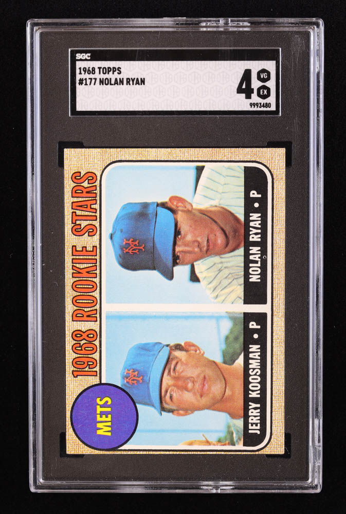 Nolan Ryan / Jerry Koosman 1968 Topps Rookie Stars #177 RC (SGC 4) at PristineAuction.com Nolan Ryan / Jerry Koosman 1968 Topps Rookie Stars #177 RC (SGC 4) at PristineAuction.com