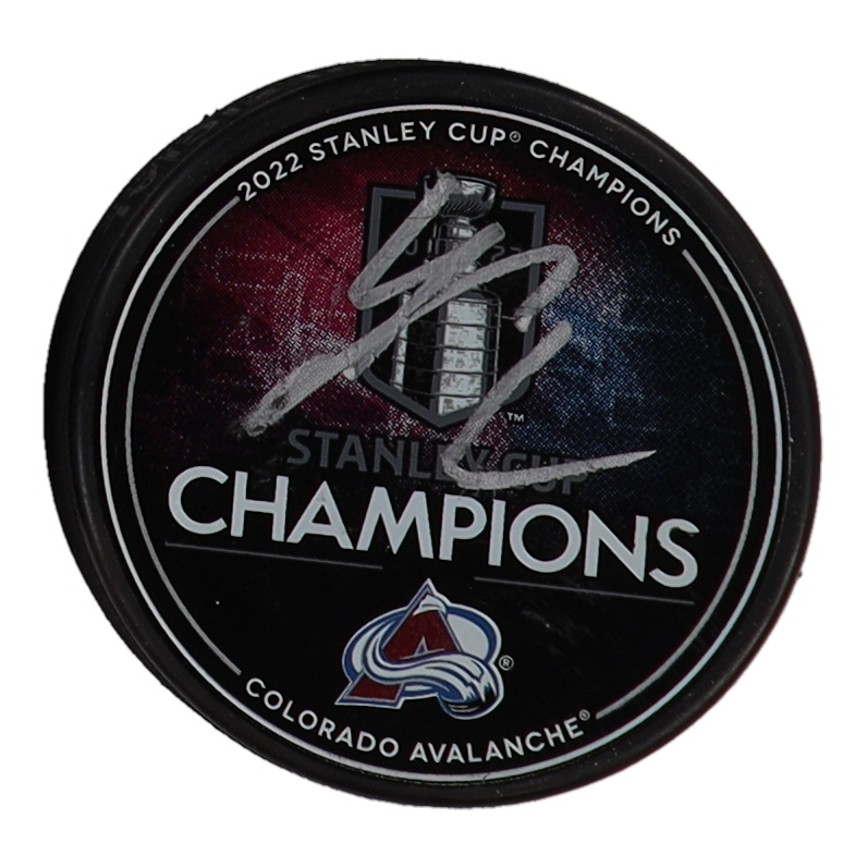 Valeri Nichushkin Signed 2022 Stanley Cup Champions Avalanche Logo Hockey Puck (Fanatics) at PristineAuction.com Valeri Nichushkin Signed 2022 Stanley Cup Champions Avalanche Logo Hockey Puck (Fanatics) at PristineAuction.com