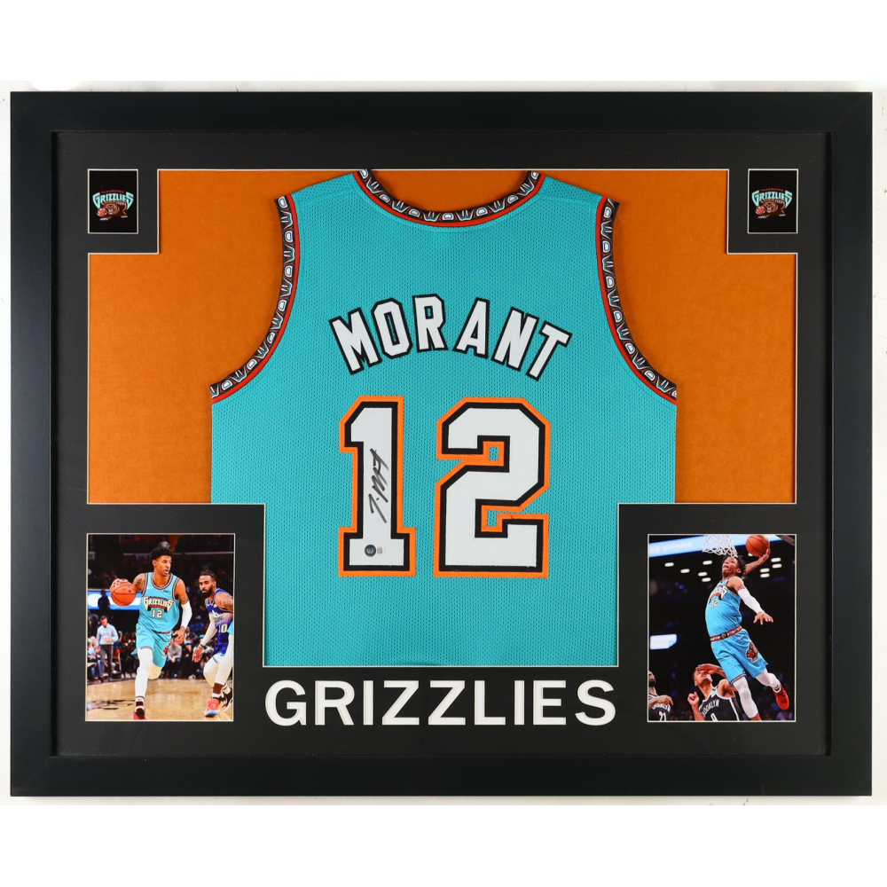 Ja Morant Signed Custom Framed Jersey Display (Beckett) at PristineAuction.com