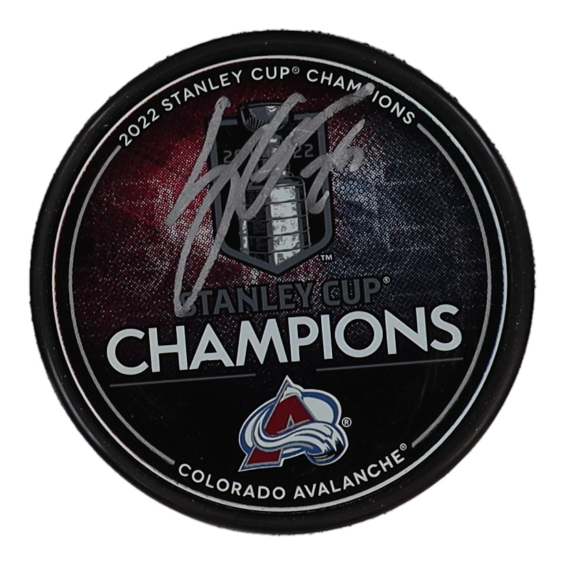 Logan O'Connor Signed 2022 Stanley Cup Champions Avalanche Logo Hockey Puck (Fanatics) at PristineAuction.com Logan O'Connor Signed 2022 Stanley Cup Champions Avalanche Logo Hockey Puck (Fanatics) at PristineAuction.com