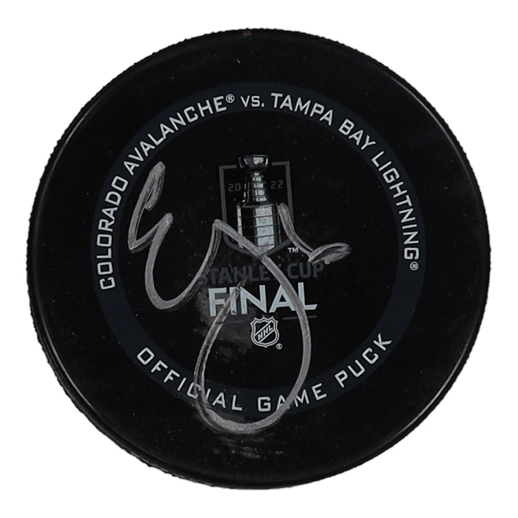 Erik Johnson Signed 2022 Stanley Cup Official Game Hockey Puck (Fanatics) at PristineAuction.com Erik Johnson Signed 2022 Stanley Cup Official Game Hockey Puck (Fanatics) at PristineAuction.com