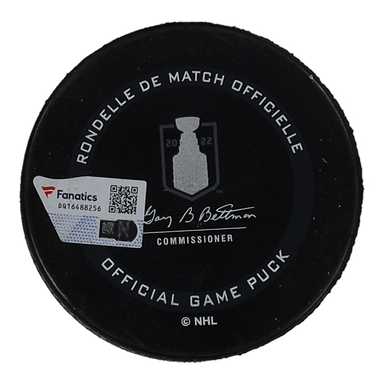 Erik Johnson Signed 2022 Stanley Cup Official Game Hockey Puck (Fanatics) at PristineAuction.com Erik Johnson Signed 2022 Stanley Cup Official Game Hockey Puck (Fanatics) at PristineAuction.com