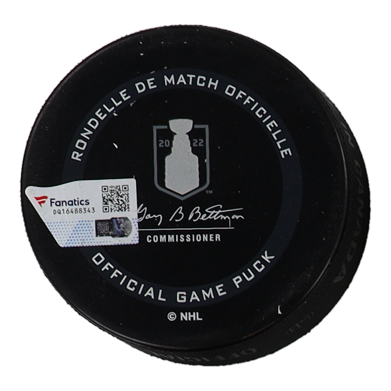 Darcy Kuemper Signed 2022 Stanley Cup Official Game Hockey Puck (Fanatics) at PristineAuction.com Darcy Kuemper Signed 2022 Stanley Cup Official Game Hockey Puck (Fanatics) at PristineAuction.com
