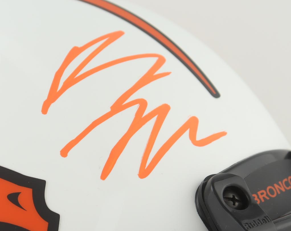 Bo Nix Signed Broncos Full-Size Authentic On-Field Lunar Eclipse Alternate Speed Helmet (Beckett) at PristineAuction.com Bo Nix Signed Broncos Full-Size Authentic On-Field Lunar Eclipse Alternate Speed Helmet (Beckett) at PristineAuction.com
