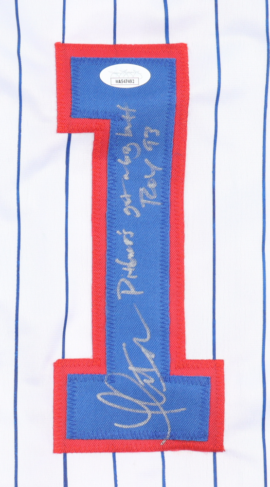 Thomas Ian Nicholas Signed Jersey Inscribed "Pitchers Got A Big Butt" & "ROY 93" (JSA) at PristineAuction.com Thomas Ian Nicholas Signed Jersey Inscribed "Pitchers Got A Big Butt" & "ROY 93" (JSA) at PristineAuction.com
