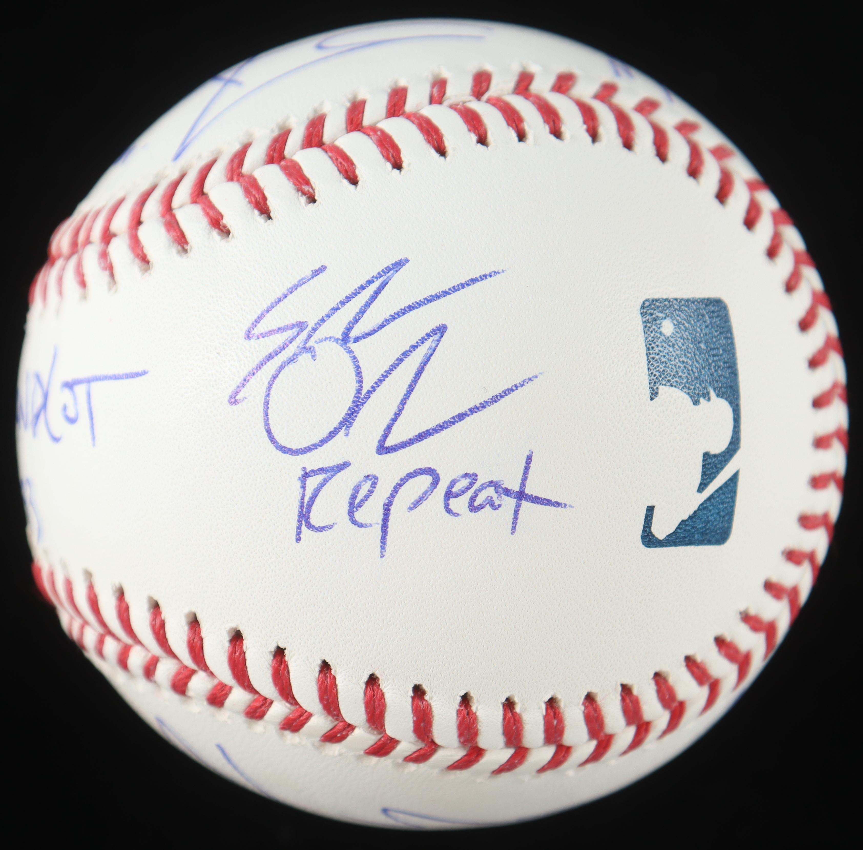 "The Sandlot" Babe Ruth OML Baseball Cast-Signed By (6) with Tom Guiry, Marty York, Victor Di Mattia with Multiple Character Inscriptions (TSE) at PristineAuction.com "The Sandlot" Babe Ruth OML Baseball Cast-Signed By (6) with Tom Guiry, Marty York, Victor Di Mattia with Multiple Character Inscriptions (TSE) at PristineAuction.com