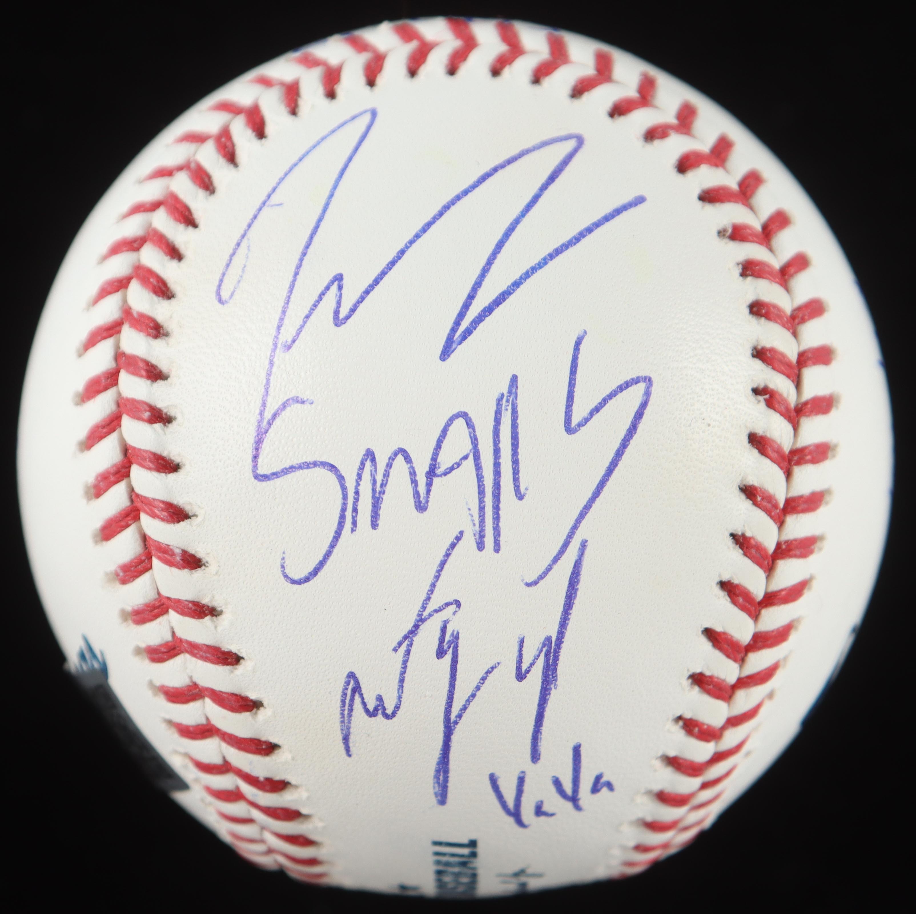 "The Sandlot" Babe Ruth OML Baseball Cast-Signed By (6) with Tom Guiry, Marty York, Victor Di Mattia with Multiple Character Inscriptions (TSE) at PristineAuction.com "The Sandlot" Babe Ruth OML Baseball Cast-Signed By (6) with Tom Guiry, Marty York, Victor Di Mattia with Multiple Character Inscriptions (TSE) at PristineAuction.com