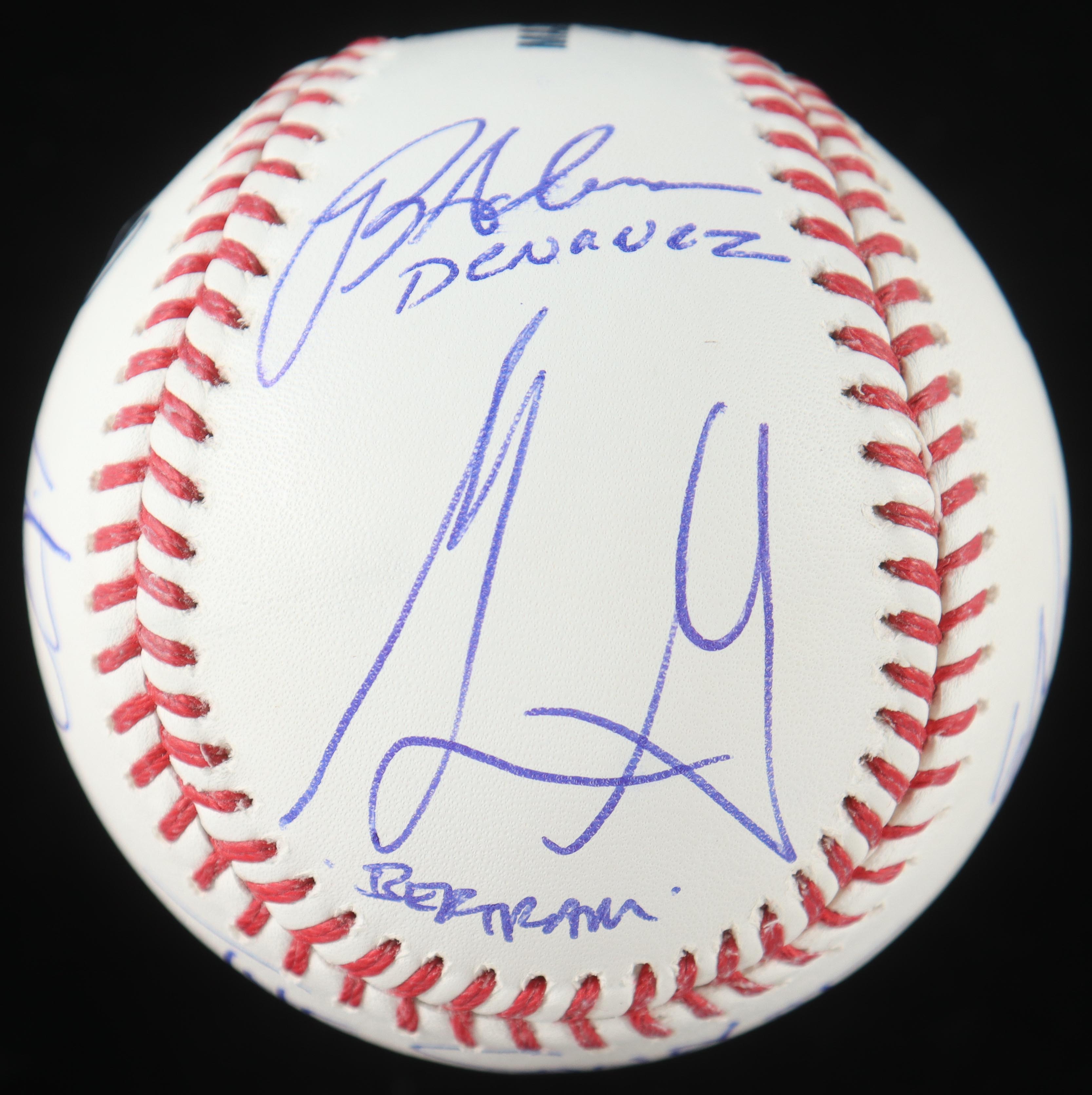 "The Sandlot" Babe Ruth OML Baseball Cast-Signed By (6) with Tom Guiry, Marty York, Victor Di Mattia with Multiple Character Inscriptions (TSE) at PristineAuction.com "The Sandlot" Babe Ruth OML Baseball Cast-Signed By (6) with Tom Guiry, Marty York, Victor Di Mattia with Multiple Character Inscriptions (TSE) at PristineAuction.com