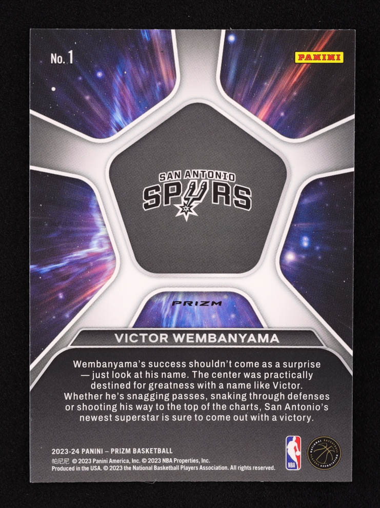 Victor Wembanyama 2023-24 Panini Prizm Deep Space Prizms Silver #1 RC at PristineAuction.com Victor Wembanyama 2023-24 Panini Prizm Deep Space Prizms Silver #1 RC at PristineAuction.com