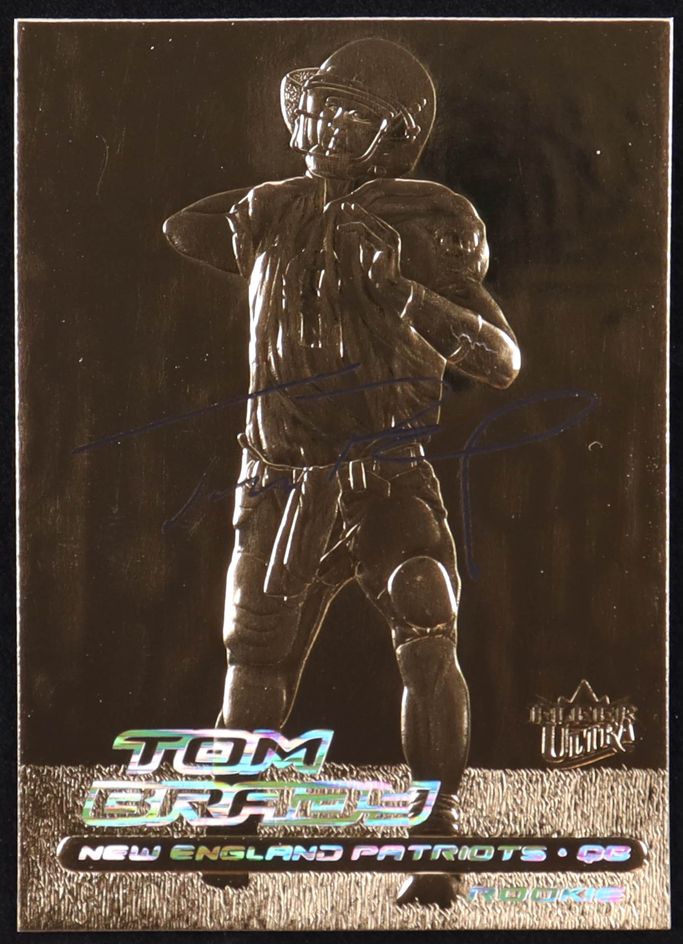 Tom Brady 2000 Fleer Ultra Holographic Signature Series 23Kt Gold RC at PristineAuction.com Tom Brady 2000 Fleer Ultra Holographic Signature Series 23Kt Gold RC at PristineAuction.com