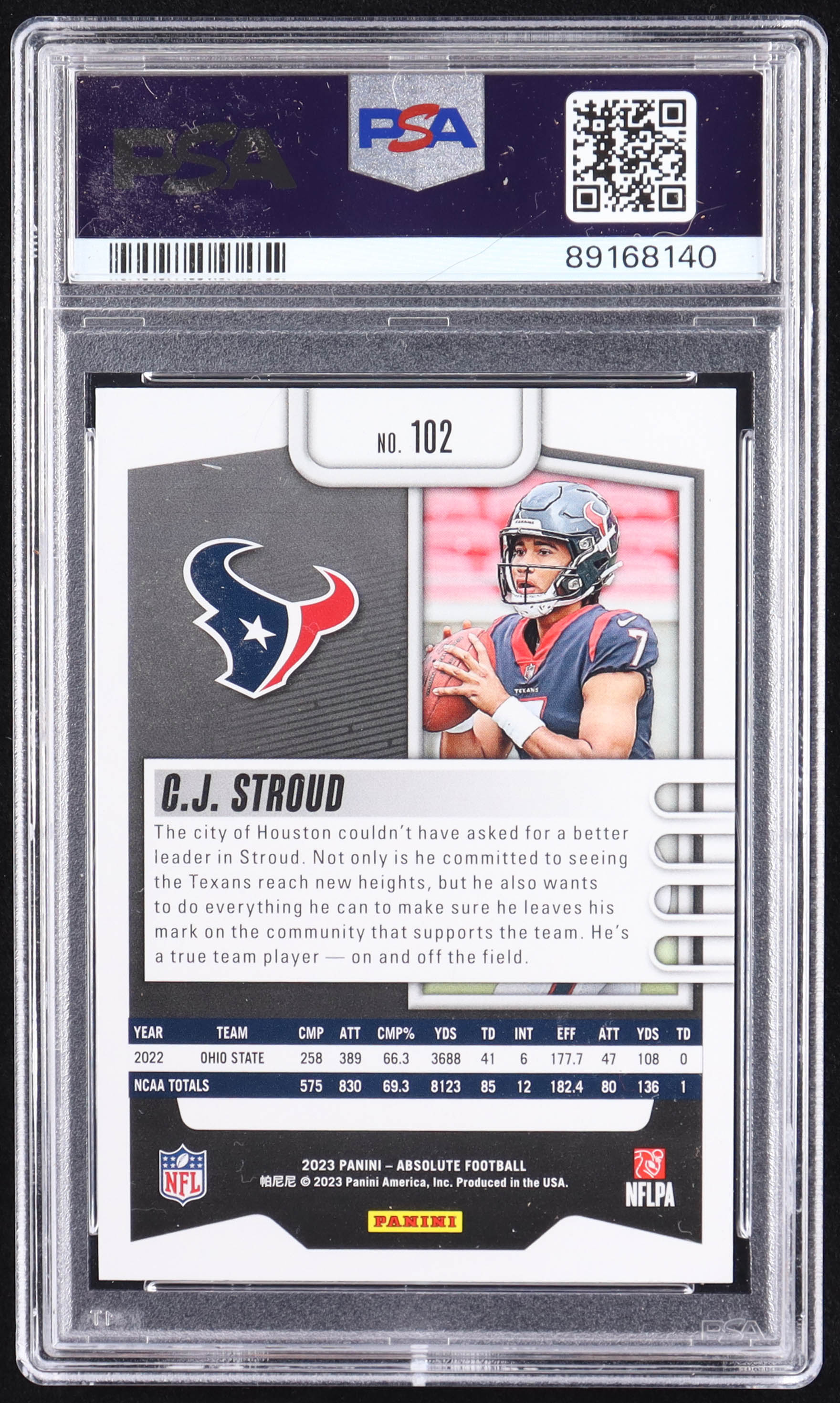 CJ Stroud 2023 Absolute #102 RC (PSA 10) at PristineAuction.com CJ Stroud 2023 Absolute #102 RC (PSA 10) at PristineAuction.com