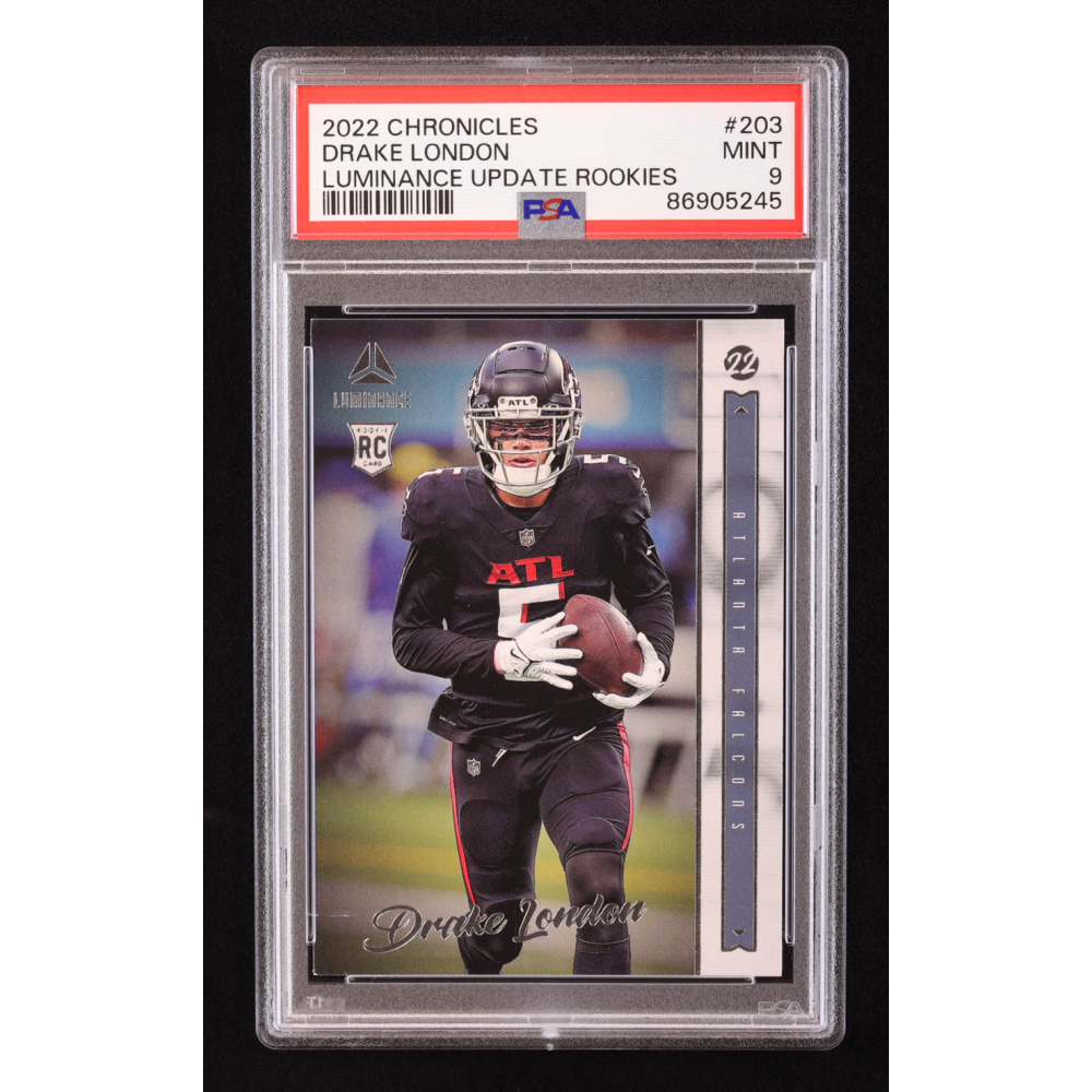 Drake London 2022 Panini Chronicles Luminance Update Vertical Rookies 203 Rc Psa 9 Pristine Drake London 2022 Panini Chronicles Luminance Update Vertical Rookies 203 Rc Psa 9 Pristine