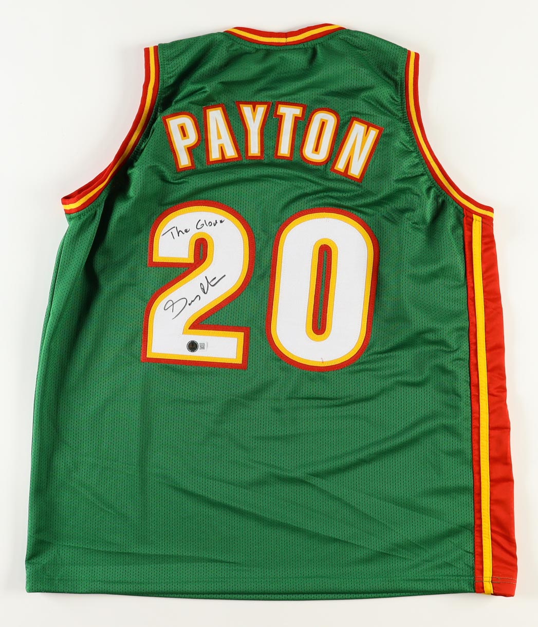 Gary Payton Signed Jersey Inscribed "The Glove" (Beckett) at PristineAuction.com Gary Payton Signed Jersey Inscribed "The Glove" (Beckett) at PristineAuction.com