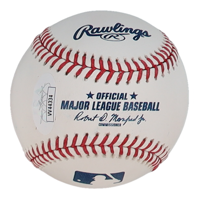 Joe Maddon Signed OML Logo Baseball With Inscriptions (JSA) at PristineAuction.com Joe Maddon Signed OML Logo Baseball With Inscriptions (JSA) at PristineAuction.com