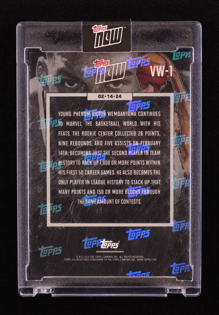 Victor Wembanyama 2023-24 Topps Now Victor Wembanyama #VW1 RC at PristineAuction.com Victor Wembanyama 2023-24 Topps Now Victor Wembanyama #VW1 RC at PristineAuction.com