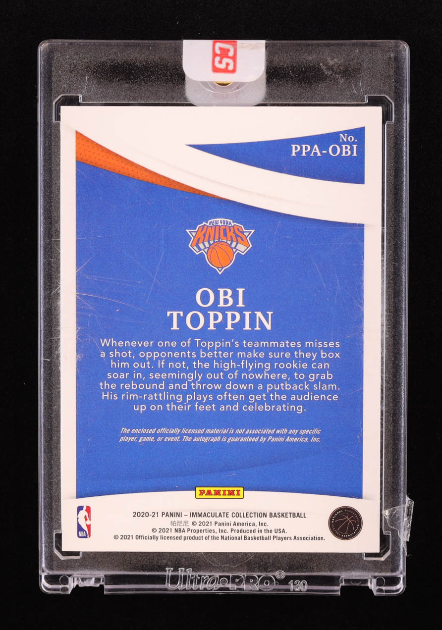 Obi Toppin 2020-21 Immaculate Collection Premium Patch Autographs #91 RC #50/50 at PristineAuction.com Obi Toppin 2020-21 Immaculate Collection Premium Patch Autographs #91 RC #50/50 at PristineAuction.com