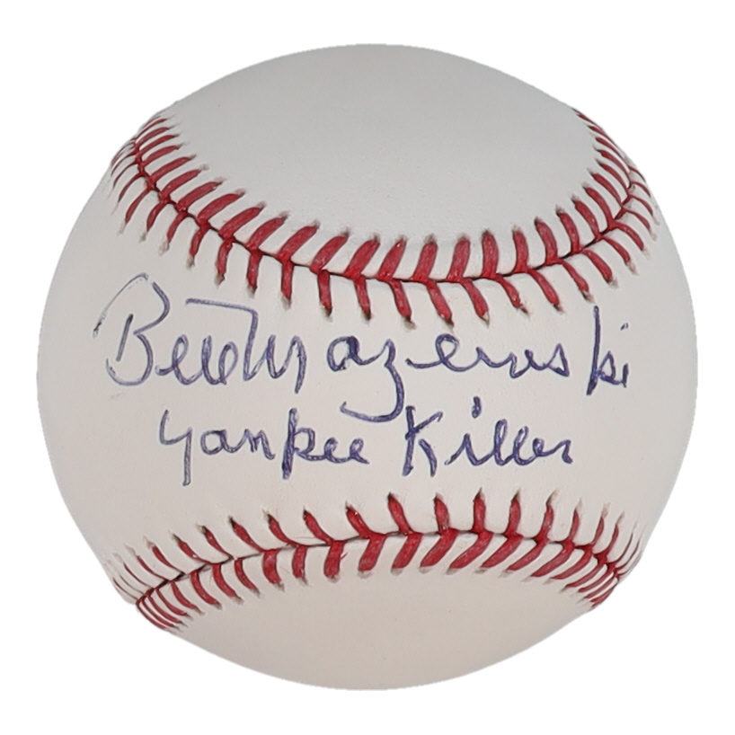 Bill Mazeroski Signed OML Baseball Inscribed "Yankee Killer" (TSE) at PristineAuction.com Bill Mazeroski Signed OML Baseball Inscribed "Yankee Killer" (TSE) at PristineAuction.com