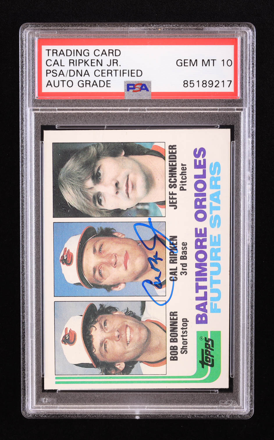 Cal Ripken Jr. Signed 1982 Topps #21 Bob Bonner RC / Cal Ripken RC / Jeff Schneider RC (PSA | Auto 10) at PristineAuction.com Cal Ripken Jr. Signed 1982 Topps #21 Bob Bonner RC / Cal Ripken RC / Jeff Schneider RC (PSA | Auto 10) at PristineAuction.com