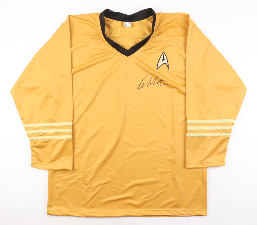 William Shatner Signed "Star Trek" Prop Replica Uniform Shirt (JSA) at PristineAuction.com William Shatner Signed "Star Trek" Prop Replica Uniform Shirt (JSA) at PristineAuction.com