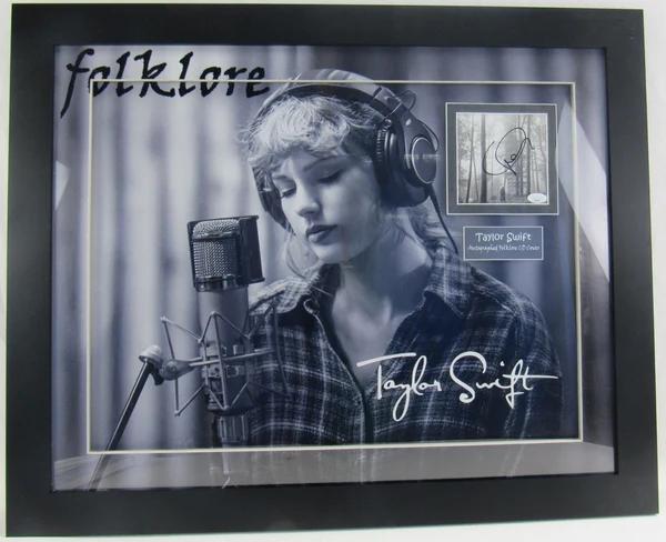 Taylor Swift Signed Custom Framed "Folklore" CD Album Cover Display (JSA) at PristineAuction.com Taylor Swift Signed Custom Framed "Folklore" CD Album Cover Display (JSA) at PristineAuction.com