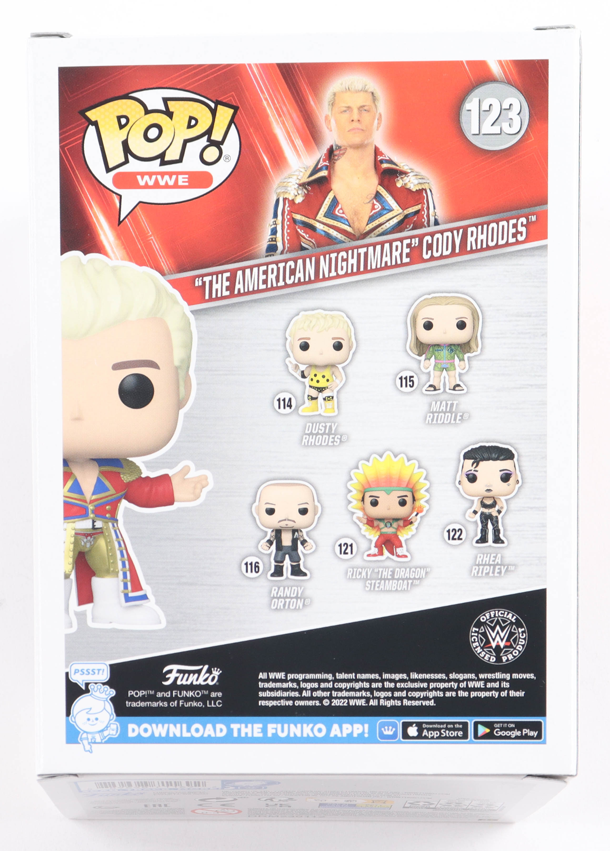 Cody Rhodes Signed WWE #123 "The American Nightmare" Cody Rhodes Funko Pop! Vinyl Figure (JSA) at PristineAuction.com Cody Rhodes Signed WWE #123 "The American Nightmare" Cody Rhodes Funko Pop! Vinyl Figure (JSA) at PristineAuction.com