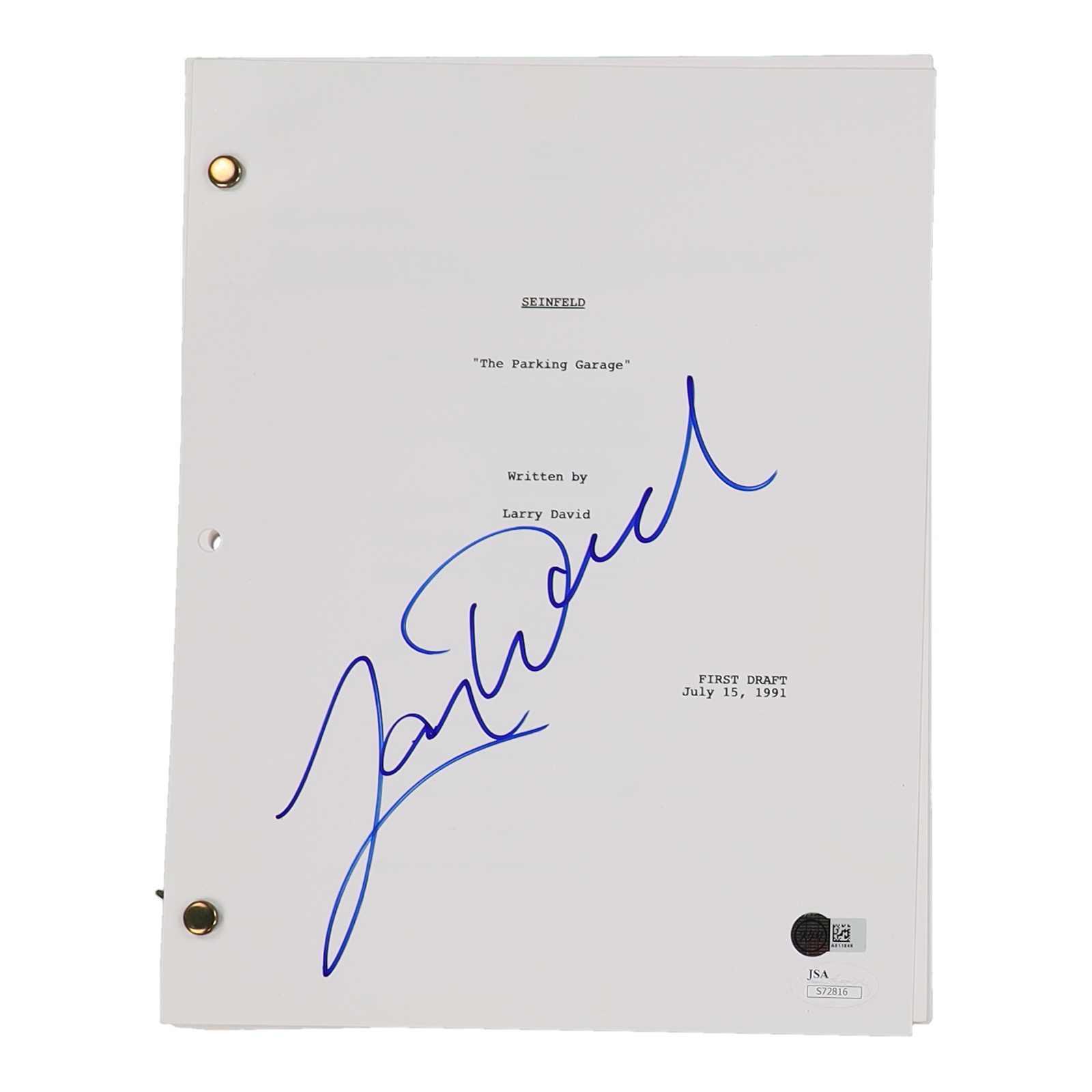 Larry David Signed "Seinfeld" TV Episode Script (JSA) at PristineAuction.com Larry David Signed "Seinfeld" TV Episode Script (JSA) at PristineAuction.com