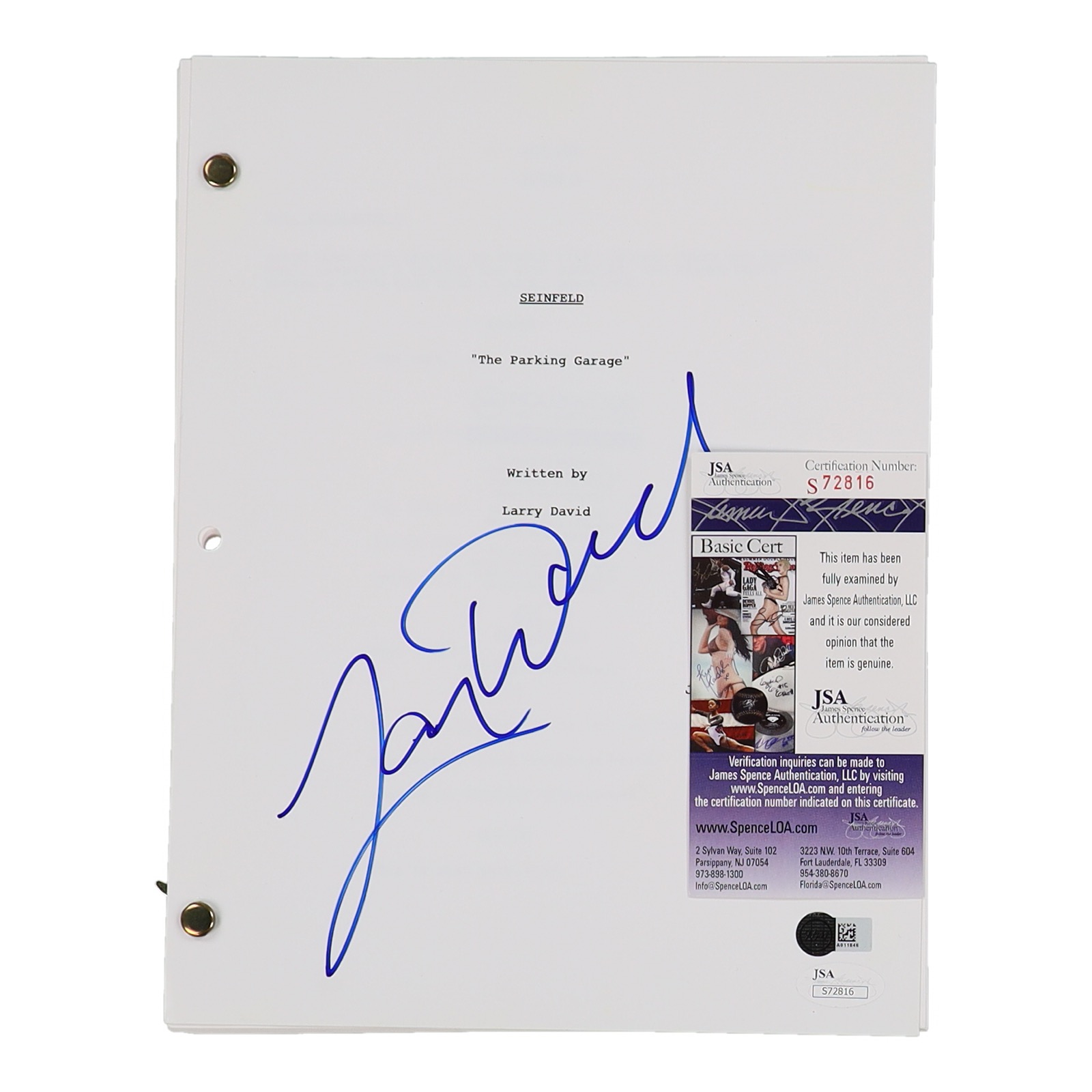 Larry David Signed "Seinfeld" TV Episode Script (JSA) at PristineAuction.com Larry David Signed "Seinfeld" TV Episode Script (JSA) at PristineAuction.com