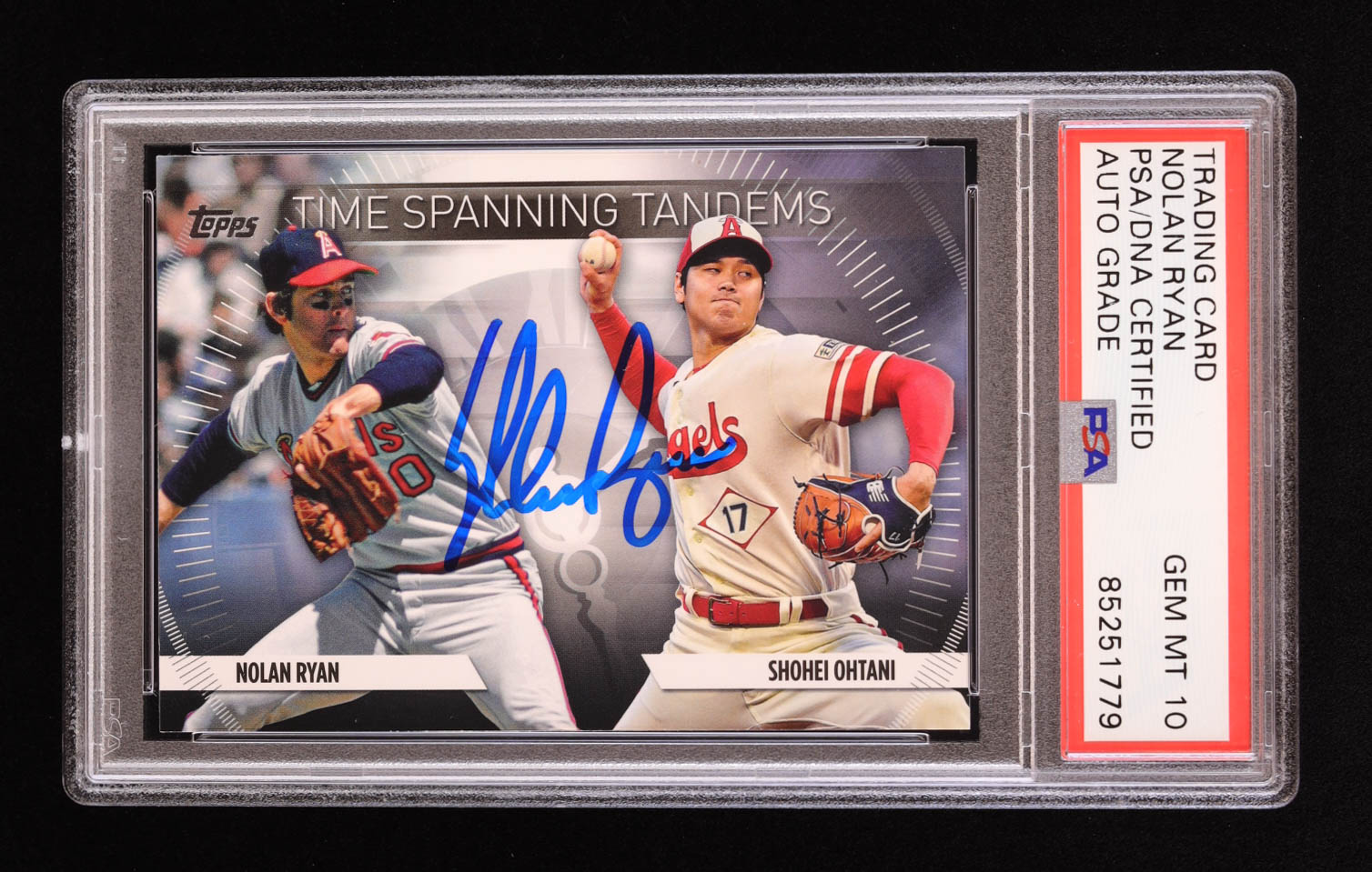 Nolan Ryan Signed 2023 Topps Update Time-Spanning Tandems #TS20 Shohei Ohtani / Nolan Ryan (PSA | Auto 10) at PristineAuction.com Nolan Ryan Signed 2023 Topps Update Time-Spanning Tandems #TS20 Shohei Ohtani / Nolan Ryan (PSA | Auto 10) at PristineAuction.com