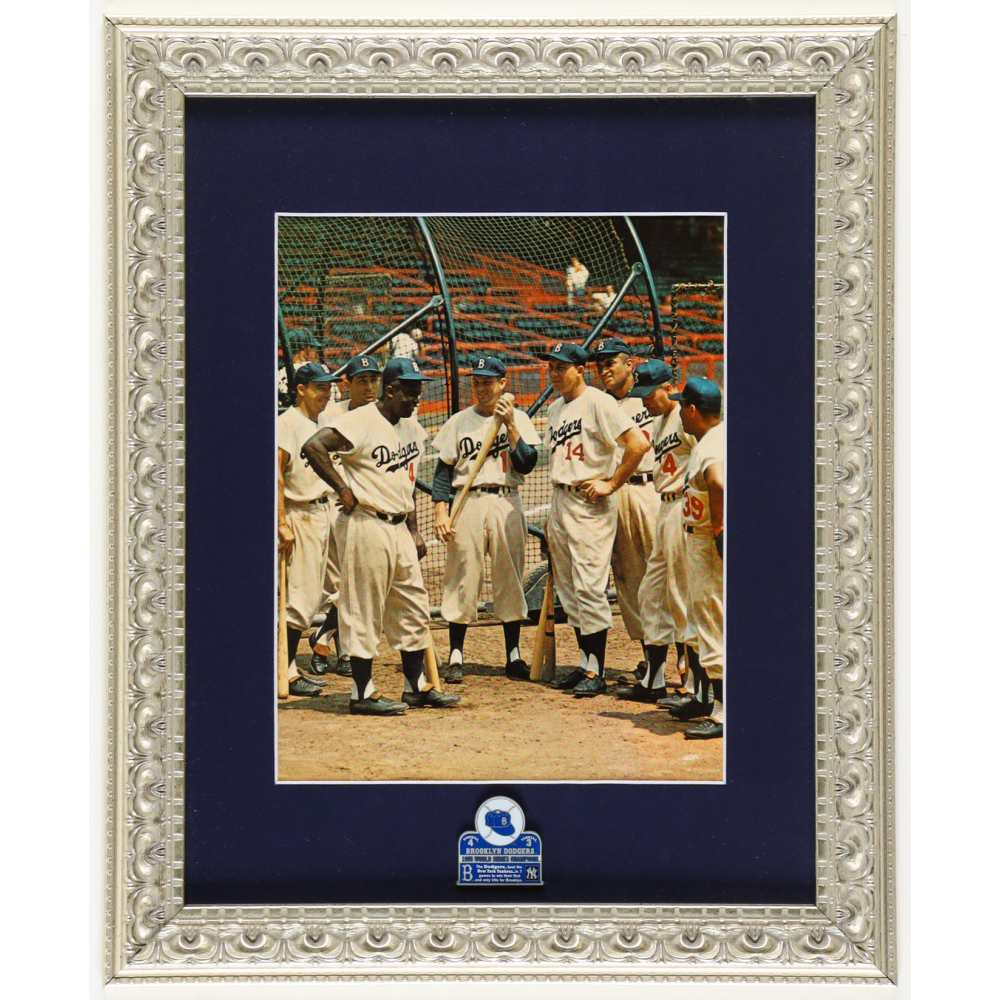 Jackie Robinson And The 1955 Dodgers Custom Framed Photo Display With ...