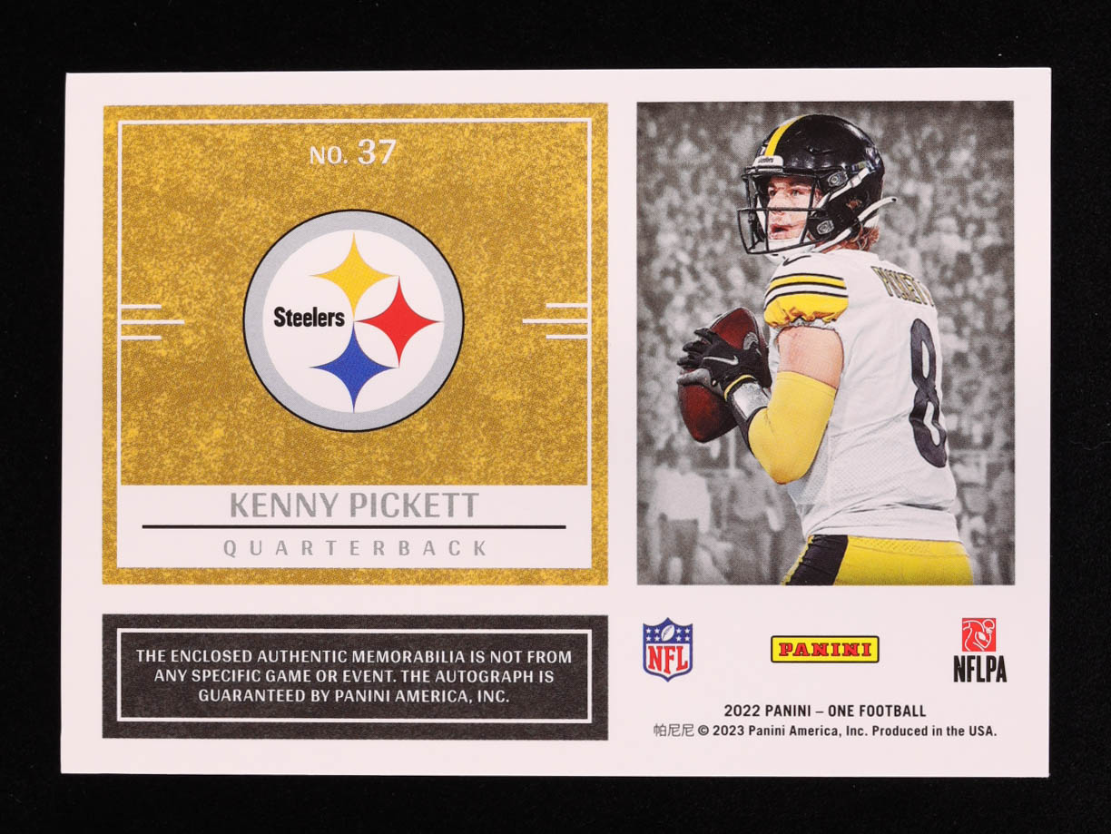 Kenny Pickett 2022 Panini One #37 Jersey Autograph RC #25/75 at PristineAuction.com Kenny Pickett 2022 Panini One #37 Jersey Autograph RC #25/75 at PristineAuction.com