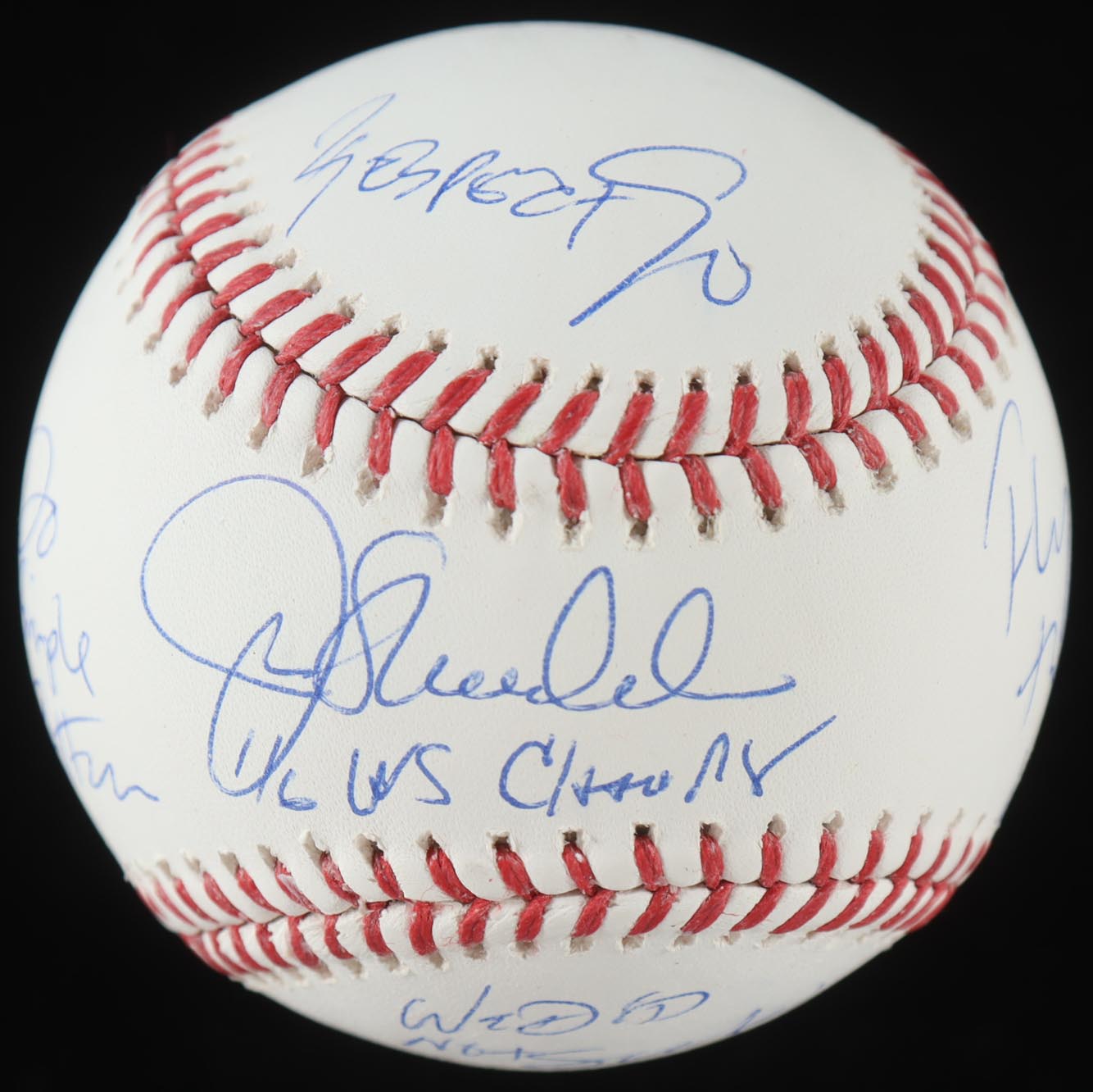 Joe Maddon Signed OML Logo Baseball With Multiple Inscriptions (JSA) at PristineAuction.com Joe Maddon Signed OML Logo Baseball With Multiple Inscriptions (JSA) at PristineAuction.com