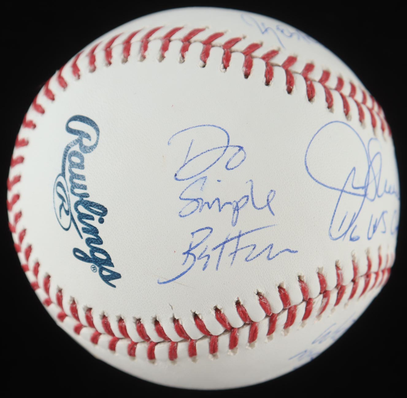 Joe Maddon Signed OML Logo Baseball With Multiple Inscriptions (JSA) at PristineAuction.com Joe Maddon Signed OML Logo Baseball With Multiple Inscriptions (JSA) at PristineAuction.com