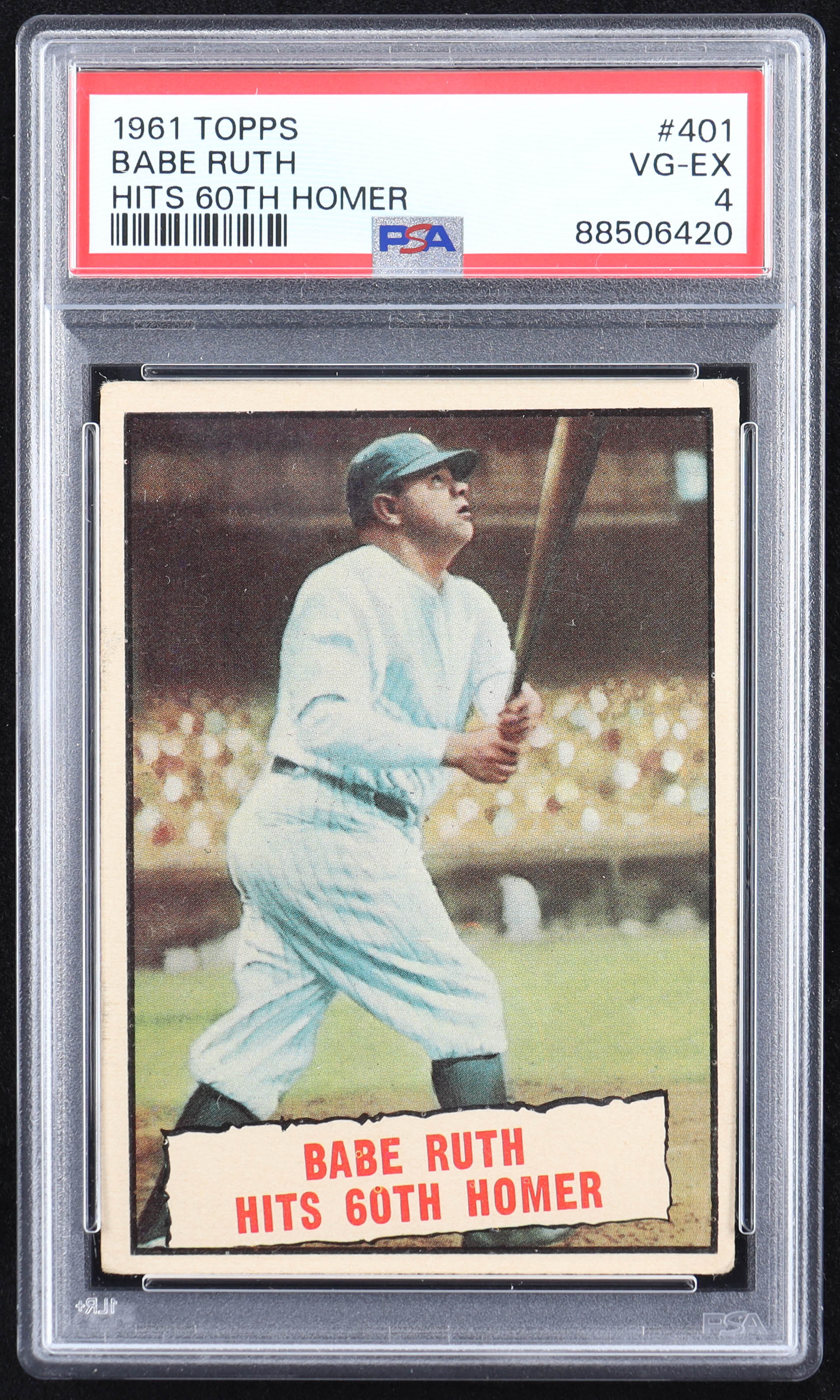Babe Ruth 1961 Topps #401 60th HR (PSA 4) at PristineAuction.com Babe Ruth 1961 Topps #401 60th HR (PSA 4) at PristineAuction.com