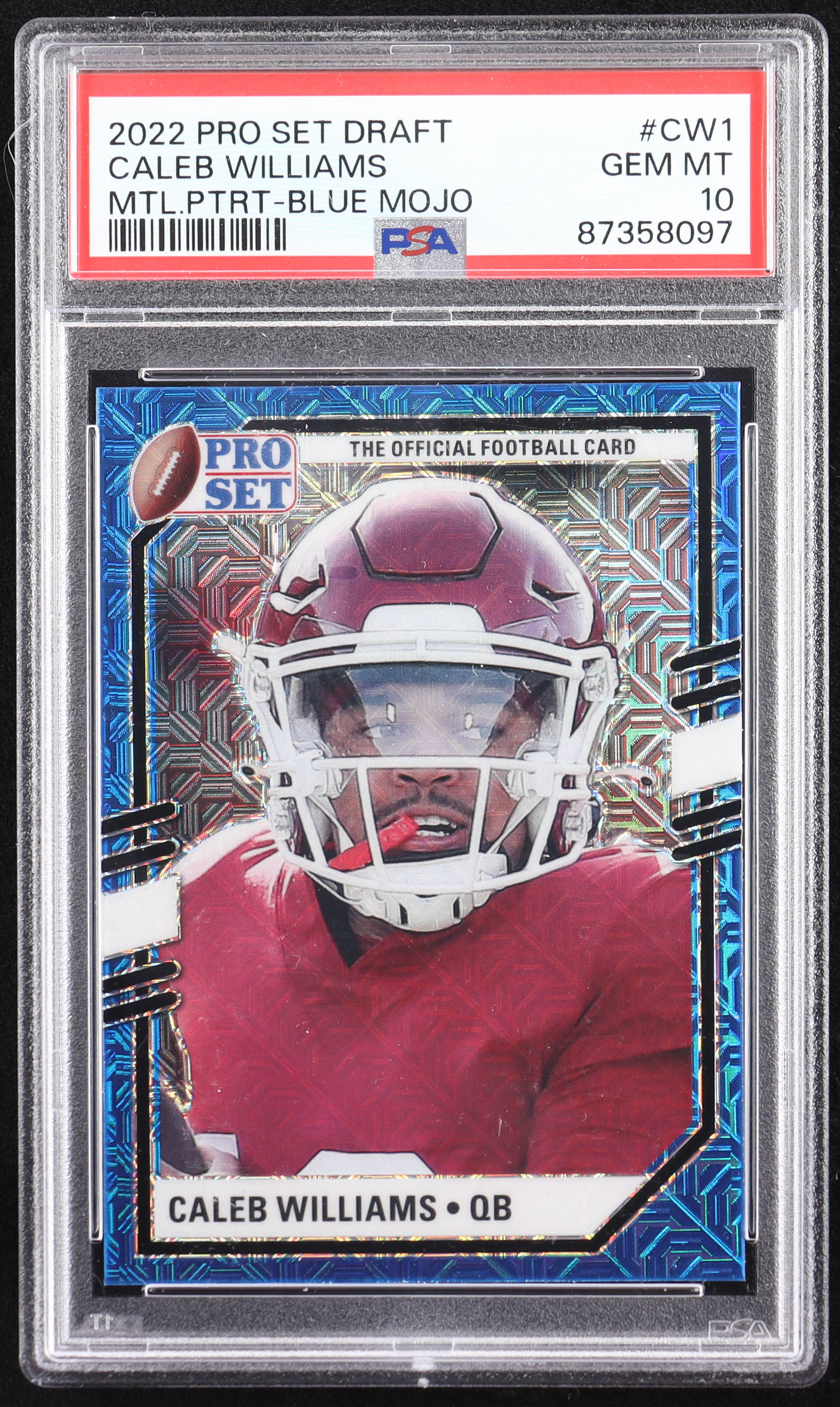 Caleb Williams 2022 Leaf Pro Set Metal Draft Prospects Portraits Mojo Blue #PSPCW1 RC (PSA 10) at PristineAuction.com Caleb Williams 2022 Leaf Pro Set Metal Draft Prospects Portraits Mojo Blue #PSPCW1 RC (PSA 10) at PristineAuction.com