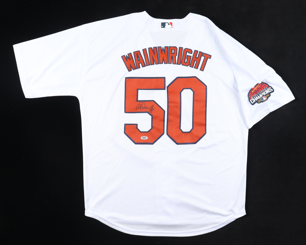 Adam Wainwright Signed Jersey With 2006 World Series Patch (PSA) at PristineAuction.com Adam Wainwright Signed Jersey With 2006 World Series Patch (PSA) at PristineAuction.com