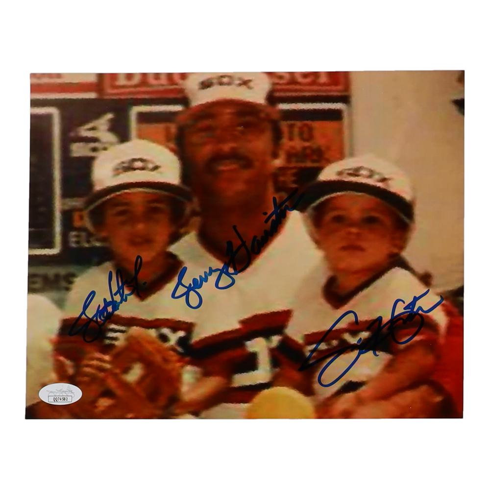 Jerry Hairston Sr., Jerry Hairston Jr. & Scott Hairston Signed White
