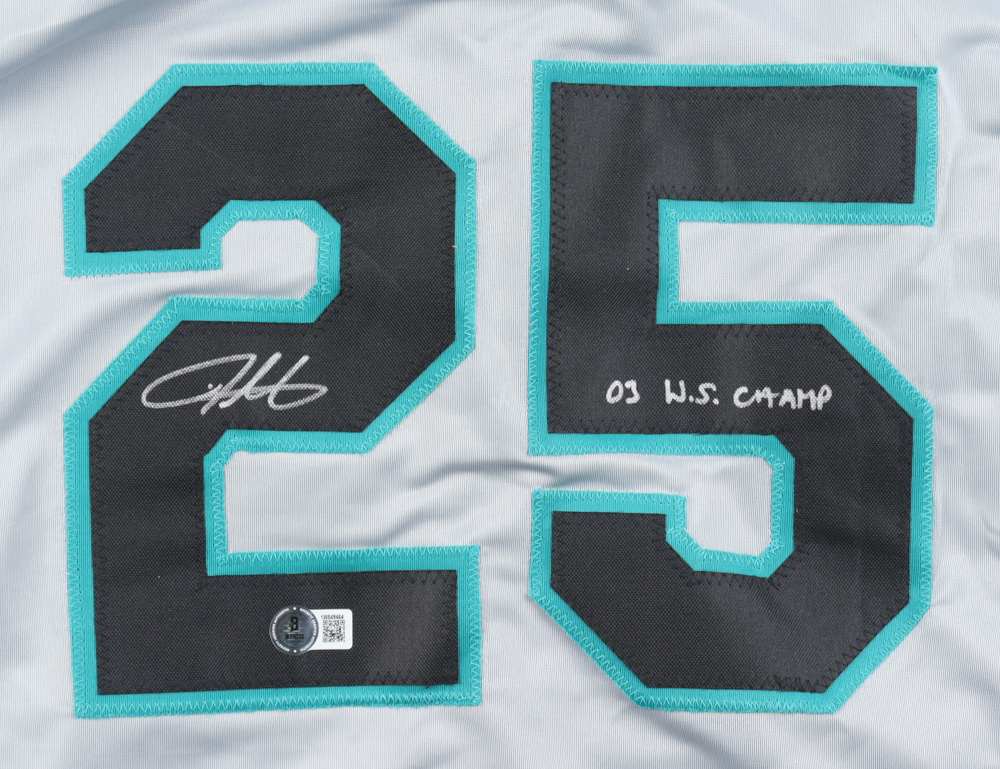 Derrek Lee Signed Jersey Inscribed "03 W.S. Champ" (Beckett) at PristineAuction.com Derrek Lee Signed Jersey Inscribed "03 W.S. Champ" (Beckett) at PristineAuction.com