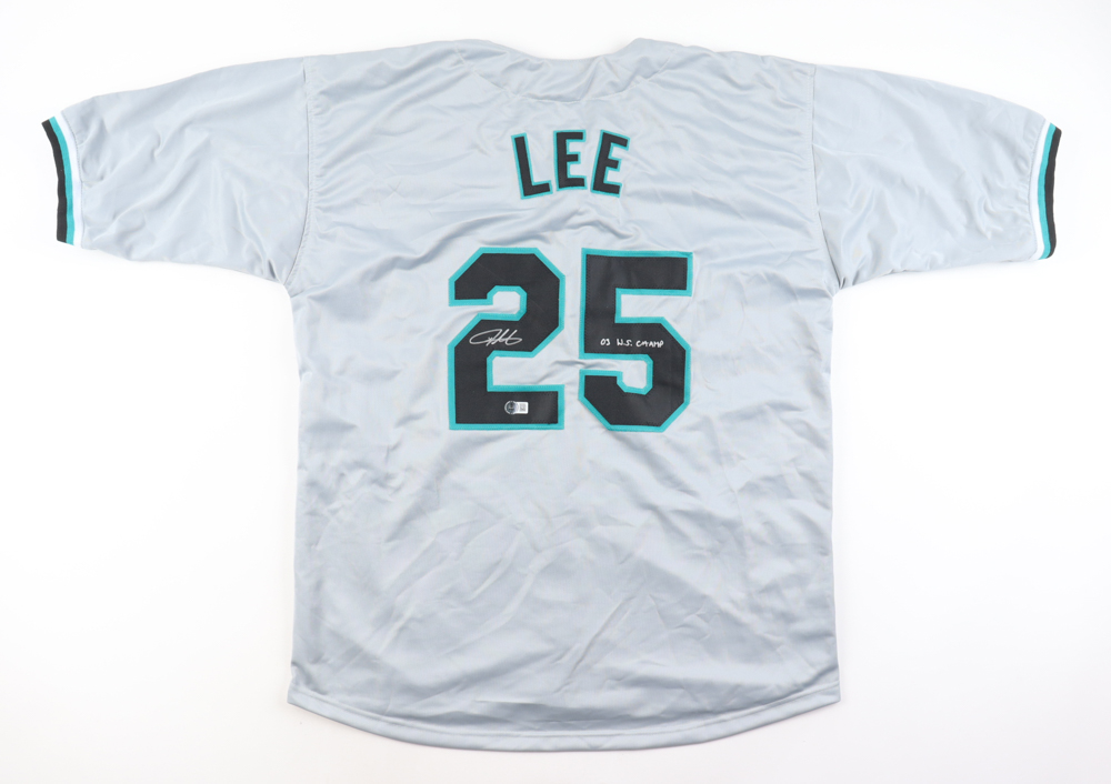 Derrek Lee Signed Jersey Inscribed "03 W.S. Champ" (Beckett) at PristineAuction.com Derrek Lee Signed Jersey Inscribed "03 W.S. Champ" (Beckett) at PristineAuction.com