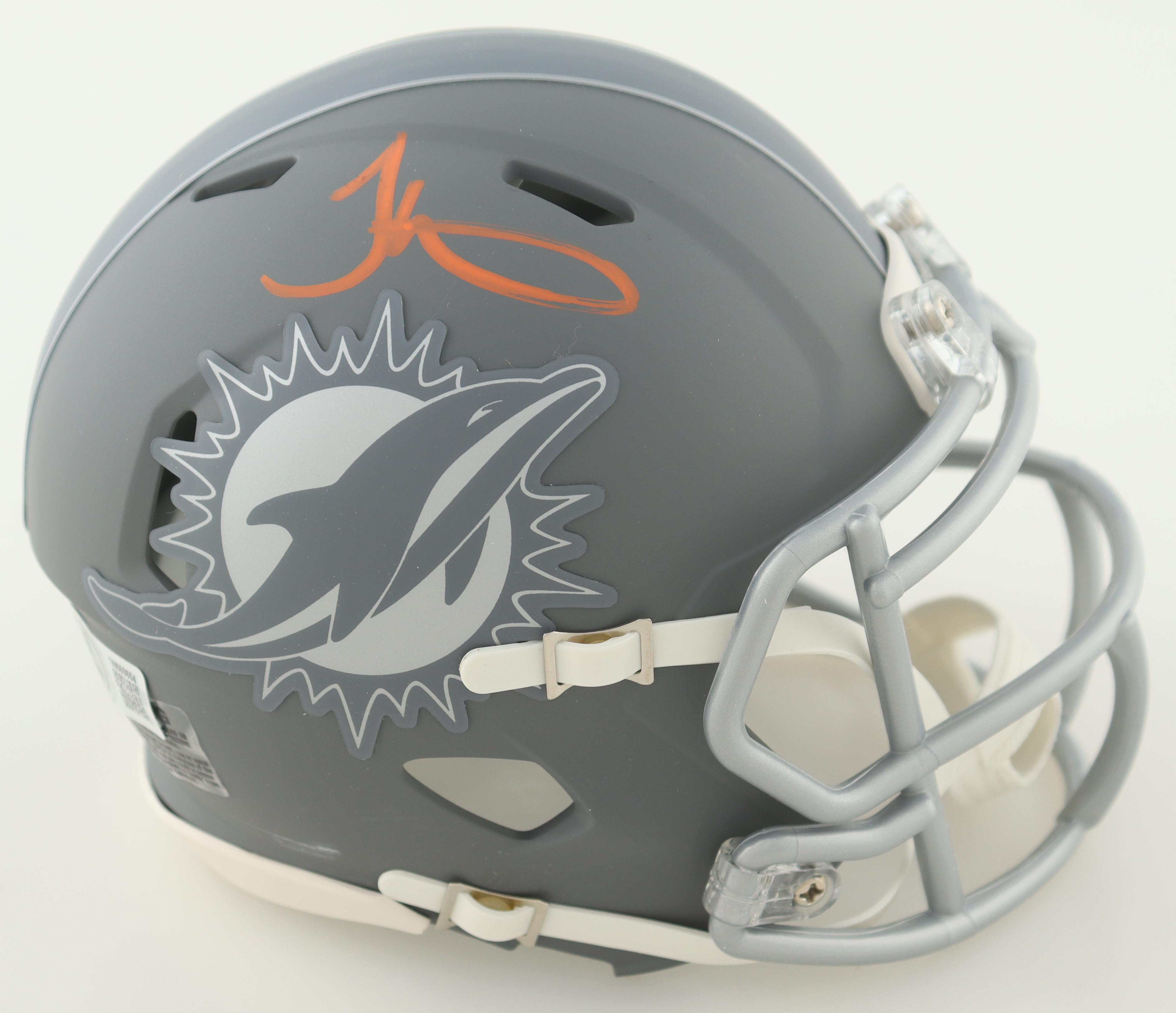 Tyreek Hill Signed Dolphins Slate Alternate Speed Mini Helmet (Beckett) at PristineAuction.com Tyreek Hill Signed Dolphins Slate Alternate Speed Mini Helmet (Beckett) at PristineAuction.com