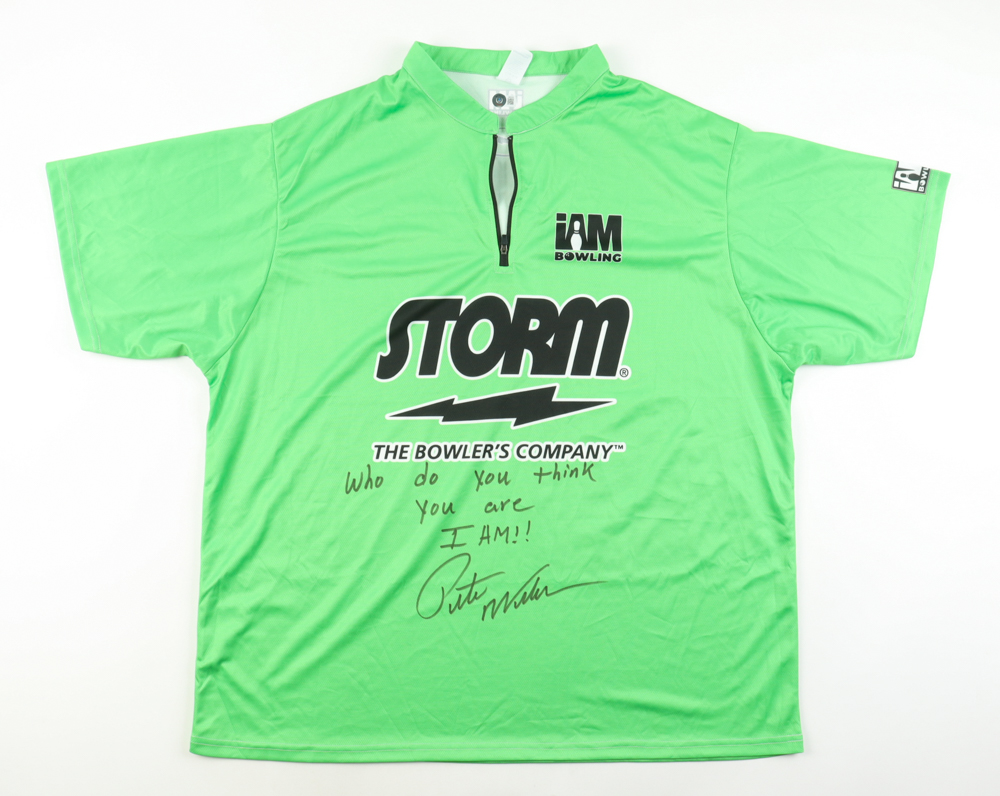 Pete Weber Signed Bowling Shirt Inscribed "Who Do You Think You Are I Am!!" (Beckett) at PristineAuction.com Pete Weber Signed Bowling Shirt Inscribed "Who Do You Think You Are I Am!!" (Beckett) at PristineAuction.com