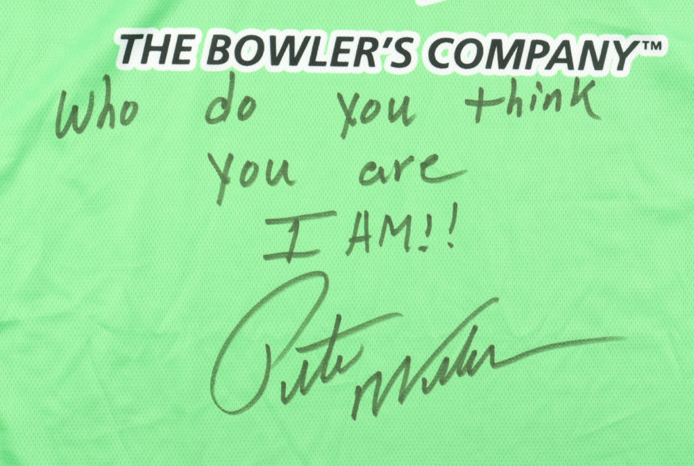 Pete Weber Signed Bowling Shirt Inscribed "Who Do You Think You Are I Am!!" (Beckett) at PristineAuction.com Pete Weber Signed Bowling Shirt Inscribed "Who Do You Think You Are I Am!!" (Beckett) at PristineAuction.com