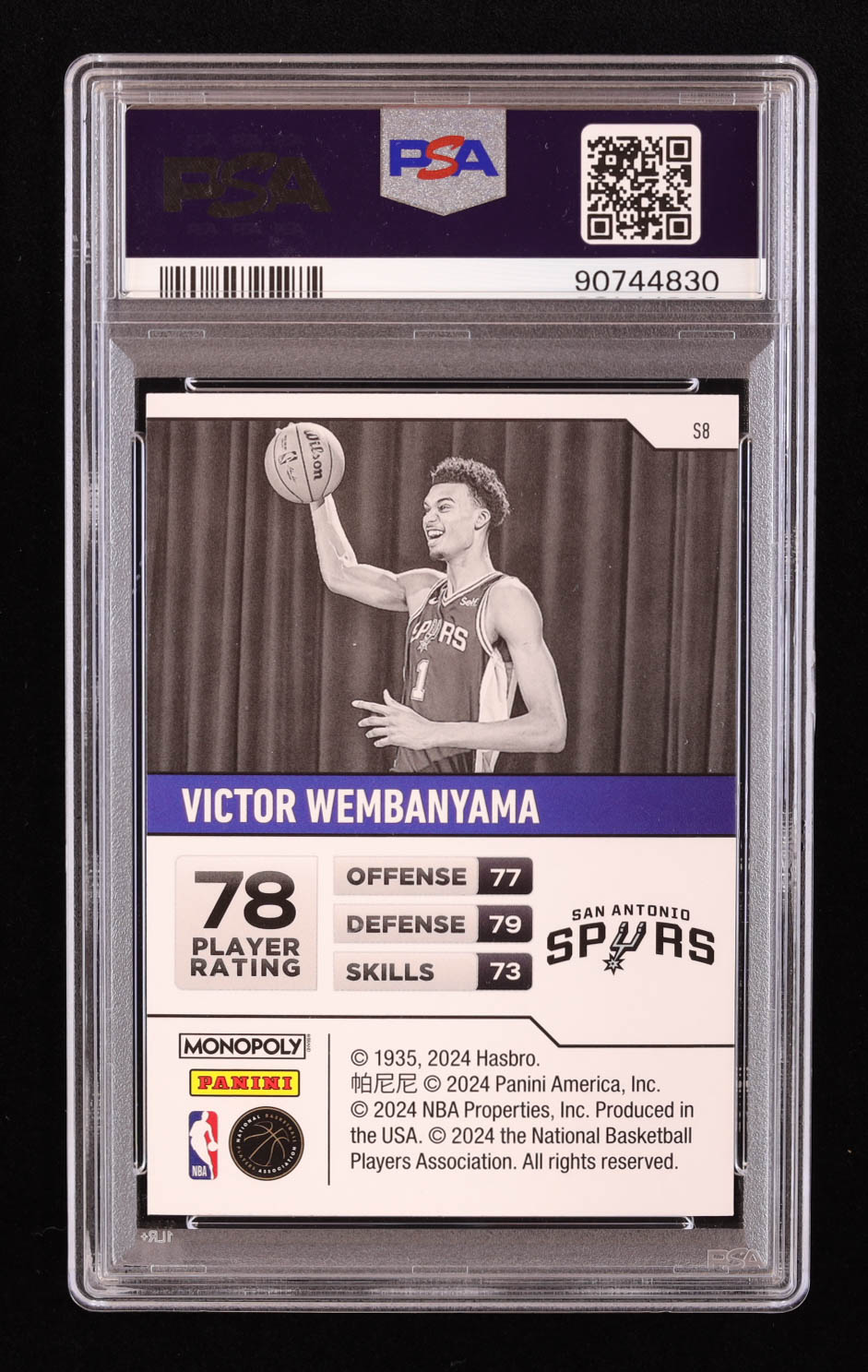 Victor Wembanyama 2023-24 Panini Prizm Monopoly Starter Deck #S8 RC (PSA 9) at PristineAuction.com Victor Wembanyama 2023-24 Panini Prizm Monopoly Starter Deck #S8 RC (PSA 9) at PristineAuction.com