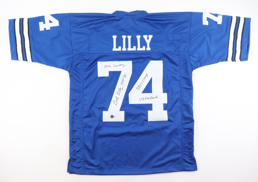 Bob Lilly Signed Jersey Inscribed "HOF '80", "Mr. Cowboy", "SB VI Champ", & " 11x Pro Bowl" (Beckett) at PristineAuction.com Bob Lilly Signed Jersey Inscribed "HOF '80", "Mr. Cowboy", "SB VI Champ", & " 11x Pro Bowl" (Beckett) at PristineAuction.com